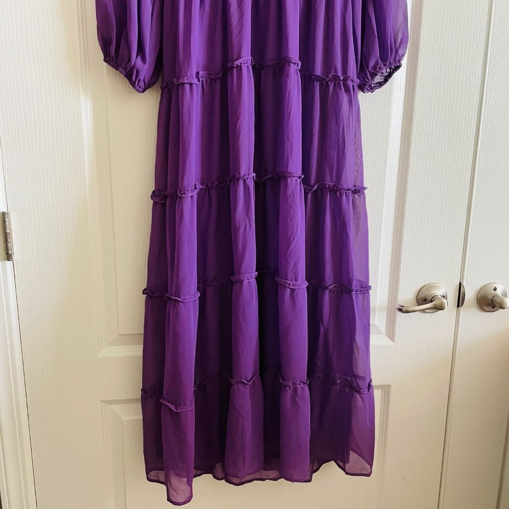 Vintage American Glamour Badgley Mishka Tiered Beaded Dress Collectible Size XL - Picture 2 of 11